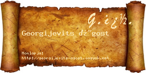 Georgijevits Ágost névjegykártya